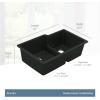 imageMoen Host White Granite 33Inch Wide x 95Inch Deep Undermount Double Bowl Kitchen Sink GGW4012BMatte Black