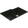 imageMoen Host White Granite 33Inch Wide x 95Inch Deep Undermount Double Bowl Kitchen Sink GGW4012BMatte Black