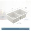 imageMoen Host White Granite 33Inch Wide x 95Inch Deep Undermount Double Bowl Kitchen Sink GGW4012BWhite
