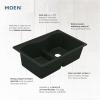 imageMoen Host White Granite 33Inch Wide x 95Inch Deep Undermount Double Bowl Kitchen Sink GGW4012BWhite