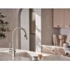 imageMoen Kurv Chrome 3in1 Water Filtration Pull Down Kitchen Faucet Water Filter for Sink Faucet Sold Separately F9126Spot Resist Stainless