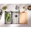 imageMoen Luxe Chef 18Gauge Stainless Steel Undermount 32quot x 19quot Single Bowl Workstation Sink Includes Cutting Board Flexible Drying Rack Colander Bottom Sink Grid and Drain GS181020BUX