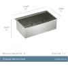 imageMoen Luxe Chef 18Gauge Stainless Steel Undermount 32quot x 19quot Single Bowl Workstation Sink Includes Cutting Board Flexible Drying Rack Colander Bottom Sink Grid and Drain GS181020BUX