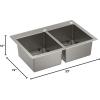 imageMoen Luxe Chef 18Gauge Stainless Steel Undermount 33quot x 19quot Double Bowl Workstation Kitchen Sink Includes Cutting Board Flexible Drying Rack Colander Bottom Sink Grid and Drain GS182040BUXUndermount