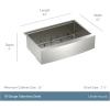 imageMoen Luxe Chef 18Gauge Stainless Steel Undermount 33quot x 19quot Double Bowl Workstation Kitchen Sink Includes Cutting Board Flexible Drying Rack Colander Bottom Sink Grid and Drain GS182040BUXUndermount