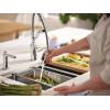 imageMoen Luxe Chef 18Gauge Stainless Steel Undermount 33quot x 19quot Double Bowl Workstation Kitchen Sink Includes Cutting Board Flexible Drying Rack Colander Bottom Sink Grid and Drain GS182040BUXUndermount