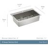 imageMoen Luxe Chef 18Gauge Stainless Steel Undermount 33quot x 19quot Double Bowl Workstation Kitchen Sink Includes Cutting Board Flexible Drying Rack Colander Bottom Sink Grid and Drain GS182040BUXDual Mount