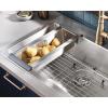 imageMoen Luxe Chef 18Gauge Stainless Steel Undermount 33quot x 19quot Double Bowl Workstation Kitchen Sink Includes Cutting Board Flexible Drying Rack Colander Bottom Sink Grid and Drain GS182040BUXDual Mount