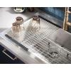 imageMoen Luxe Chef 18Gauge Stainless Steel Undermount 33quot x 19quot Double Bowl Workstation Kitchen Sink Includes Cutting Board Flexible Drying Rack Colander Bottom Sink Grid and Drain GS182040BUXDual Mount