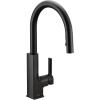 imageMoen S72308EVSRS STO Smart Touchless Pull Down Sprayer Kitchen Faucet with Voice Control and Power Boost Spot Resist StainlessMatte Black