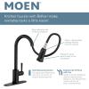 imageMoen S72308EVSRS STO Smart Touchless Pull Down Sprayer Kitchen Faucet with Voice Control and Power Boost Spot Resist StainlessMatte Black
