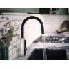 imageMoen S72308EVSRS STO Smart Touchless Pull Down Sprayer Kitchen Faucet with Voice Control and Power Boost Spot Resist StainlessMatte BlackChrome