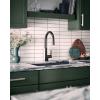 imageMoen S72308EVSRS STO Smart Touchless Pull Down Sprayer Kitchen Faucet with Voice Control and Power Boost Spot Resist StainlessMatte BlackChrome