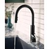 imageMoen S72308EVSRS STO Smart Touchless Pull Down Sprayer Kitchen Faucet with Voice Control and Power Boost Spot Resist StainlessMatte BlackChrome