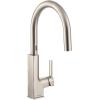 imageMoen S72308EVSRS STO Smart Touchless Pull Down Sprayer Kitchen Faucet with Voice Control and Power Boost Spot Resist StainlessSpot Resist Stainless