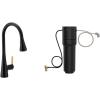 imageMoen Sinema Chrome 3in1 Water Filtration OneHandle Pulldown Kitchen Faucet FS7235 with Moen F9800 Advanced Carbon Water Filtration SystemMatte Black