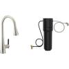 imageMoen Sinema Chrome 3in1 Water Filtration OneHandle Pulldown Kitchen Faucet FS7235 with Moen F9800 Advanced Carbon Water Filtration SystemSpot Resist Stainless