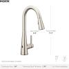 imageMoen Sleek Spot Resist Stainless Motionsense Wave Sensor Touchless OneHandle High Arc Pulldown Modern Kitchen Faucet Featuring Power Clean 7864EWSRSChrome