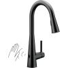 imageMoen Sleek Spot Resist Stainless Motionsense Wave Sensor Touchless OneHandle High Arc Pulldown Modern Kitchen Faucet Featuring Power Clean 7864EWSRSMatte Black