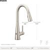 imageMoen Sleek Spot Resist Stainless Motionsense Wave Sensor Touchless OneHandle High Arc Pulldown Modern Kitchen Faucet Featuring Power Clean 7864EWSRSSpot Resist Stainless