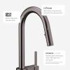 imageMoen Sleek Spot Resist Stainless Motionsense Wave Sensor Touchless OneHandle High Arc Pulldown Modern Kitchen Faucet Featuring Power Clean 7864EWSRSSpot Resist Black Stainless