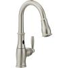imageMoen Brantford Chrome Smart Faucet Touchless Pull Down Sprayer Kitchen Faucet with Voice Control and Power Boost 7185EVCSpot Resist Stainless