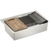 imageMoen Luxe Chef 18Gauge Stainless Steel Undermount 33quot x 19quot Double Bowl Workstation Kitchen Sink Includes Cutting Board Flexible Drying Rack Colander Bottom Sink Grid and Drain GS182040BUXDual Mount