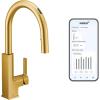 imageMoen S72308EVSRS STO Smart Touchless Pull Down Sprayer Kitchen Faucet with Voice Control and Power Boost Spot Resist StainlessBrushed Gold