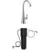 imageMoen Sip Chrome Beverage Faucet with High Arc Rotating Spout Plus Advanced Carbon Water Filtration System for Cleaner Drinking Water S5520  F9800
