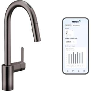 imageMoen Align Brushed Gold 3in1 Water Filtration PreRinse Spring Pull Down Kitchen Faucet Water Filter for Sink Faucet Sold Separately F5923BGSpot Resist Black Stainless