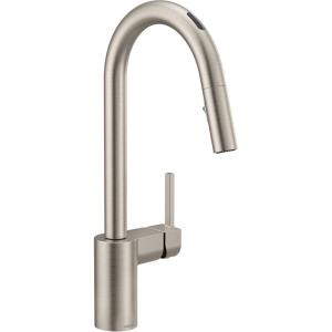 imageMoen Align Brushed Gold 3in1 Water Filtration PreRinse Spring Pull Down Kitchen Faucet Water Filter for Sink Faucet Sold Separately F5923BGSpot Resist Stainless