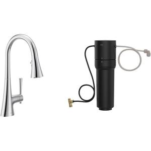 imageMoen Kurv Chrome 3in1 Water Filtration Pull Down Kitchen Faucet F9126 with Moen F9800 Advanced Carbon Water Filtration System