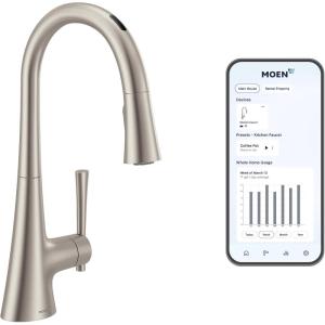 imageMoen Kurv Chrome 3in1 Water Filtration Pull Down Kitchen Faucet Water Filter for Sink Faucet Sold Separately F9126Spot Resist Stainless