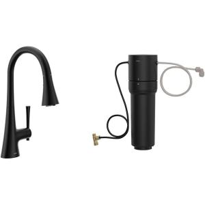 imageMoen Kurv Matte Black 3in1 Water Filtration Pull Down Kitchen Faucet F9126BL with Moen F9800 Advanced Carbon Water Filtration System