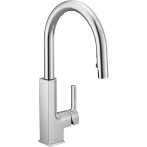imageMoen S72308EVSRS STO Smart Touchless Pull Down Sprayer Kitchen Faucet with Voice Control and Power Boost Spot Resist StainlessChrome