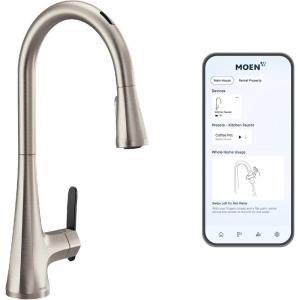imageMoen Sinema Chrome 3in1 Water Filtration OneHandle Pulldown Kitchen Faucet FS7235 with Moen F9800 Advanced Carbon Water Filtration SystemSpot Resist Stainless