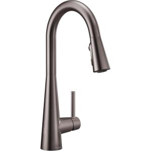 imageMoen Sleek Spot Resist Stainless Motionsense Wave Sensor Touchless OneHandle High Arc Pulldown Modern Kitchen Faucet Featuring Power Clean 7864EWSRSBlack Stainless