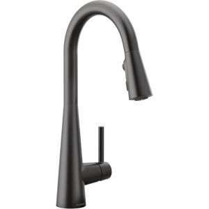 imageMoen Sleek Spot Resist Stainless Motionsense Wave Sensor Touchless OneHandle High Arc Pulldown Modern Kitchen Faucet Featuring Power Clean 7864EWSRSMatte Black