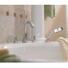 imageMOEN T944BN Eva Collection Two Handle Deck Mount Roman Tub Faucet Trim Kit with Single Function Handshower Valve Required Brushed NickelBrushed Nickel