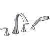 imageMOEN T944BN Eva Collection Two Handle Deck Mount Roman Tub Faucet Trim Kit with Single Function Handshower Valve Required Brushed NickelChrome
