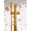 imageMoen 395BL Align OneHandle Freestanding Floor Mount Tub Filler with Handshower Matte BlackBrushed Gold