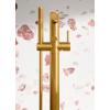 imageMoen 395BL Align OneHandle Freestanding Floor Mount Tub Filler with Handshower Matte BlackBrushed Gold