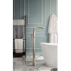 imageMoen 695 Voss OneHandle Freestanding Floor Mount Tub Filler with Handshower ChromeBrushed Nickel