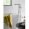 imageMoen S905 90 Degree OneHandle Freestanding Floor Mount Tub Filler with Handshower ChromeBrushed Nickel