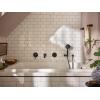 imageMoen WT681BL Dartmoor Single Handle Wall Mount Filler High Flow Tub Faucet with 10quot Spout Reach Matte Black