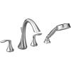 imageMOEN T944BN Eva Collection Two Handle Deck Mount Roman Tub Faucet Trim Kit with Single Function Handshower Valve Required Brushed NickelChrome
