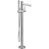 imageMoen 395BL Align OneHandle Freestanding Floor Mount Tub Filler with Handshower Matte BlackChrome