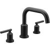 imageMoen Gibson Matte BlackTwoHandle Deck Mounted Modern Roman Tub Faucet Valve Required T961BL