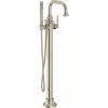 imageMoen S44507BG Colinet OneHandle Traditional Freestanding Floor Mount Tub Filler with Handshower Brushed GoldBrushed Nickel