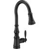 imageMoen Weymouth Oil Rubbed Bronze Smart Faucet Touchless Pull Down Sprayer Kitchen Faucet with Voice Control and Power Boost S73004EVORBMatte Black
